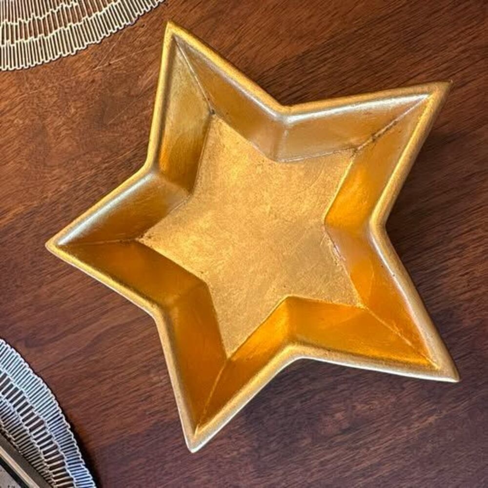 Vintage 1990’s Pier 1 Holiday Gold Star Dish